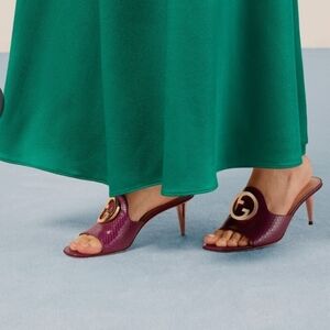 $2,200 GUCCI Blondie REAL PYTHON Slide Sandals EU 40 US 10 BNIB